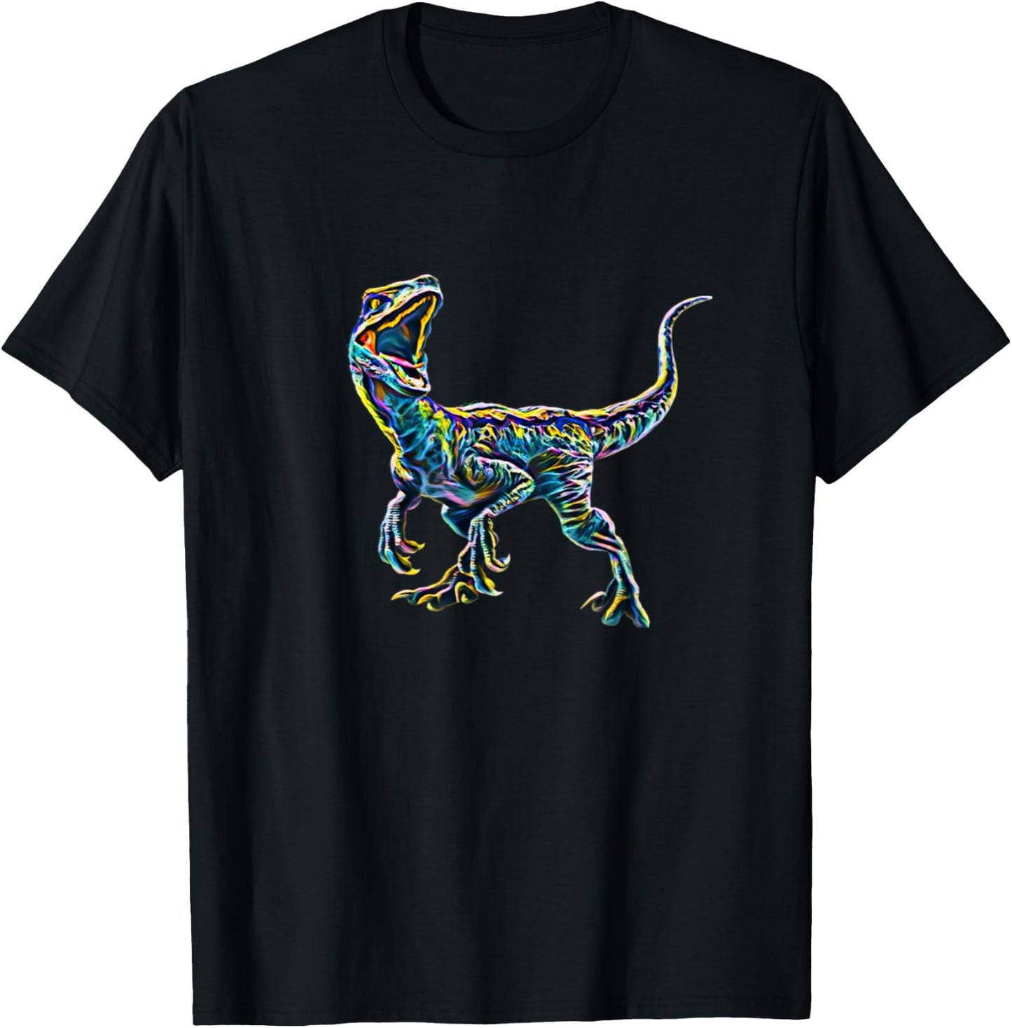 Velociraptor Raptor Dinosaur T-Shirt - T-Shirt | Black