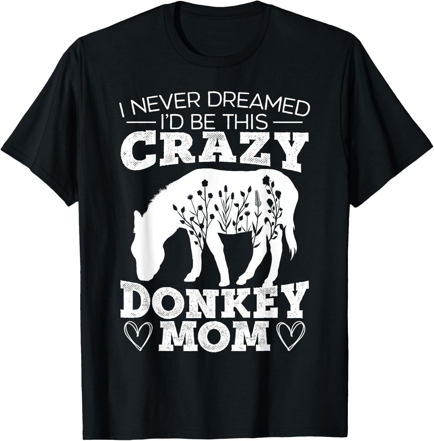 Mom Donkey Lover Horse Animal Donkey Mom T-Shirt - T-Shirt | Black