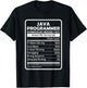 Funny Java Programmer Nutritional Facts Java Programming T-Shirt - T-Shirt | Black