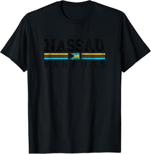 Nassau Bahamas Flag Souvenir Travel Vacation Cruise Bahamian T-Shirt - T-Shirt | Black