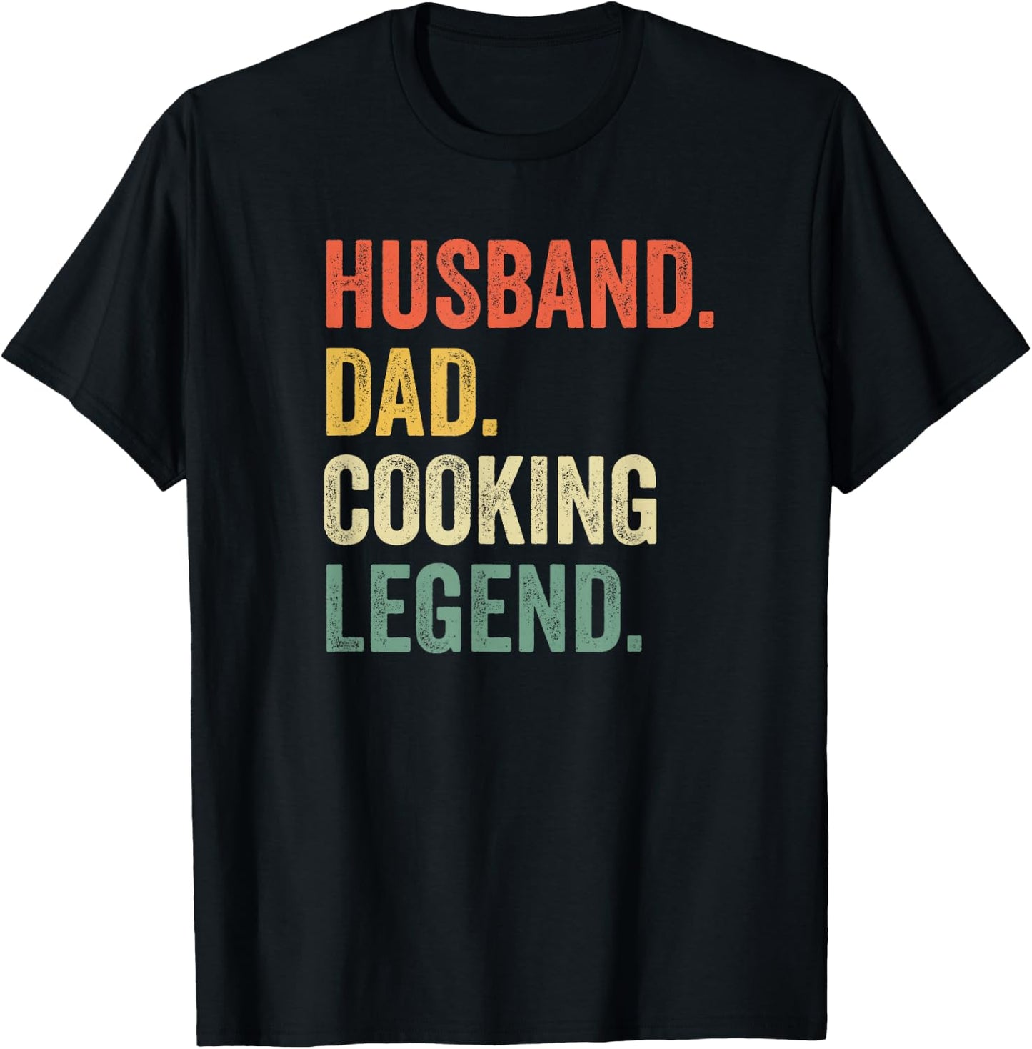Husband Dad Cooking Legend Funny Cook Chef Father Vintage T-Shirt - T-Shirt | Black