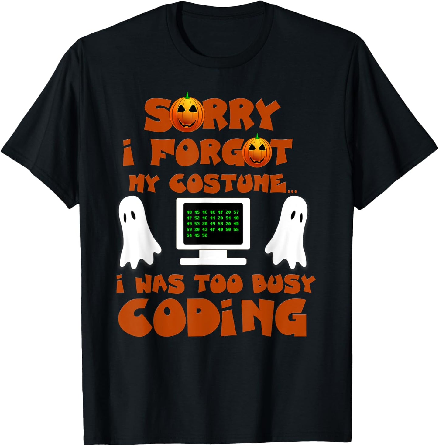 Halloween Programmer Coding Lazy Costume T-Shirt - T-Shirt | Black