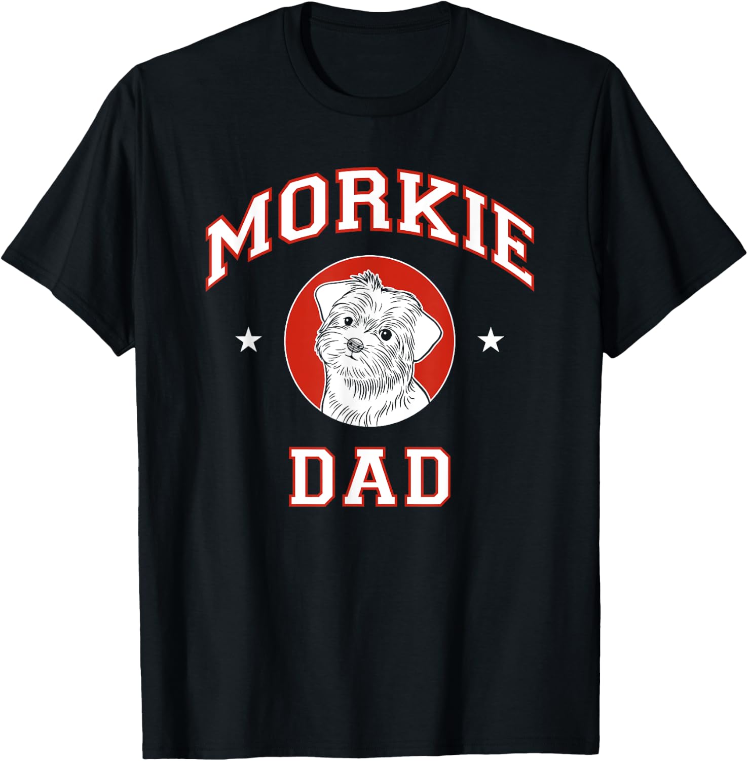 Morkie Dad Dog Father Men Women Kids T-Shirt - T-Shirt | Black