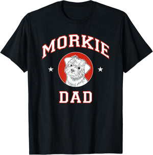 Morkie Dad Dog Father Men Women Kids T-Shirt - T-Shirt | Black