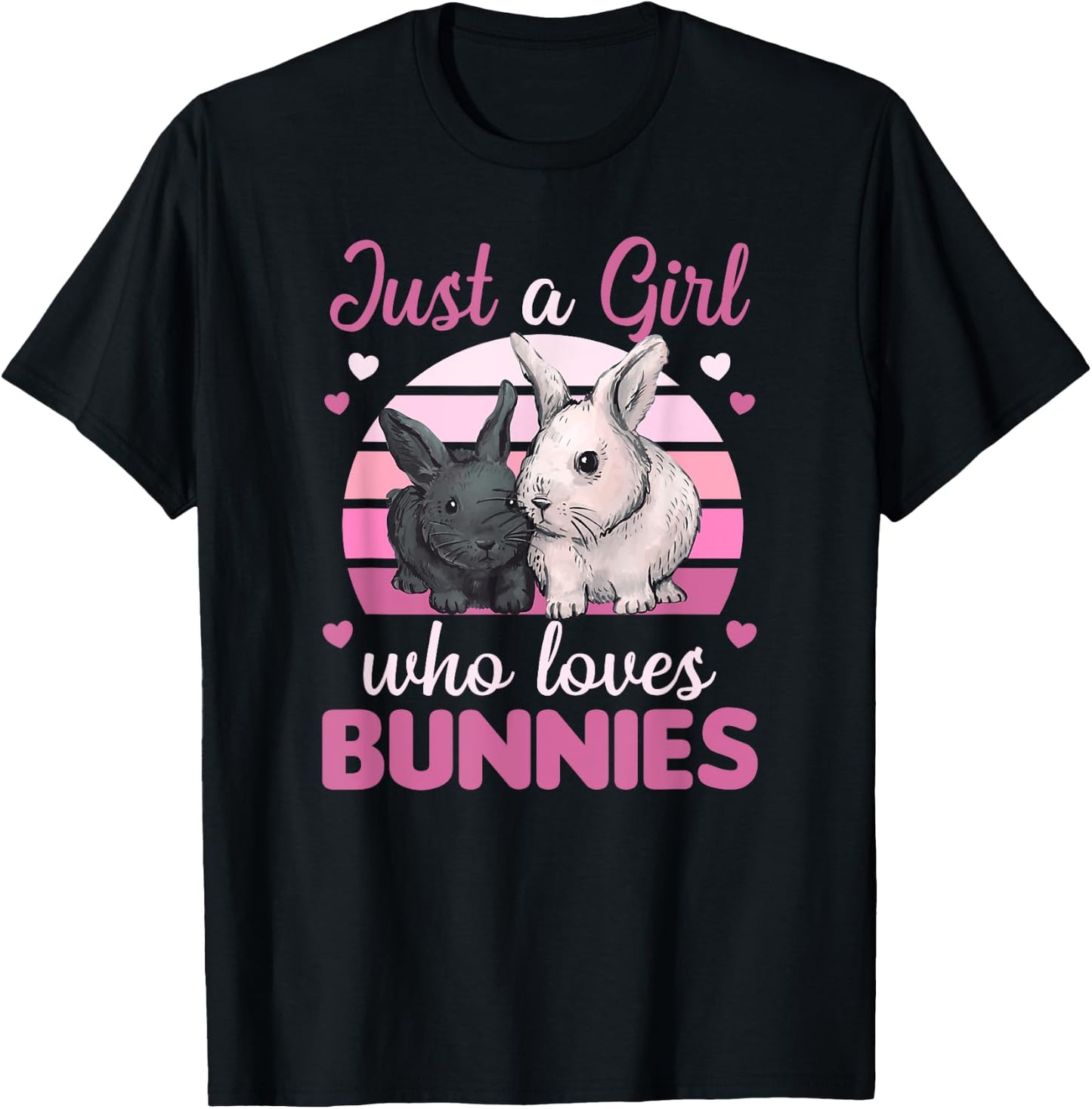Just A Girl Who Loves Bunnies Cute Rabbit For Girls T-Shirt - T-Shirt | Black