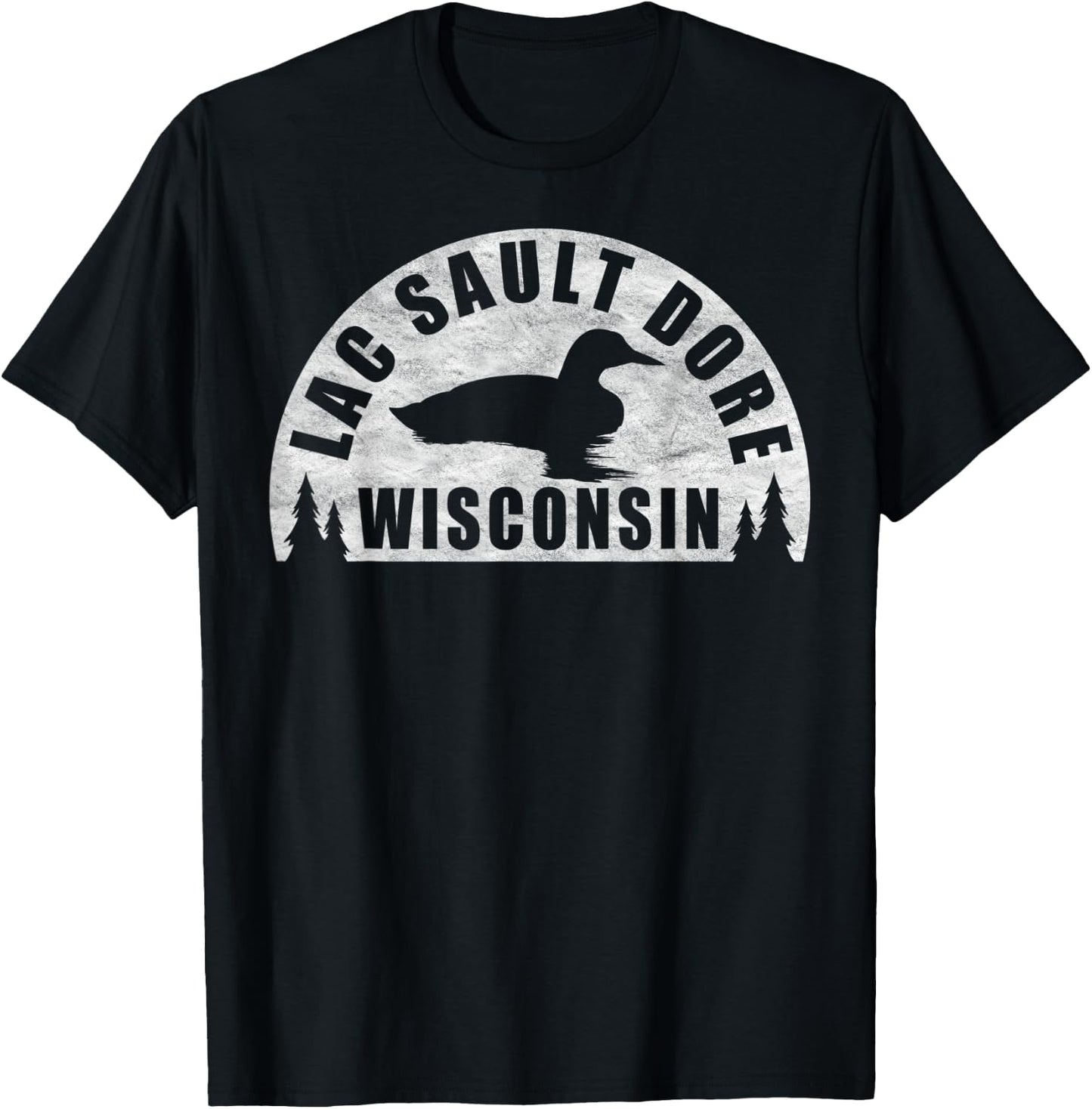 Lac Sault Dore Northern Wisconsin Loon T-Shirt - T-Shirt | Black