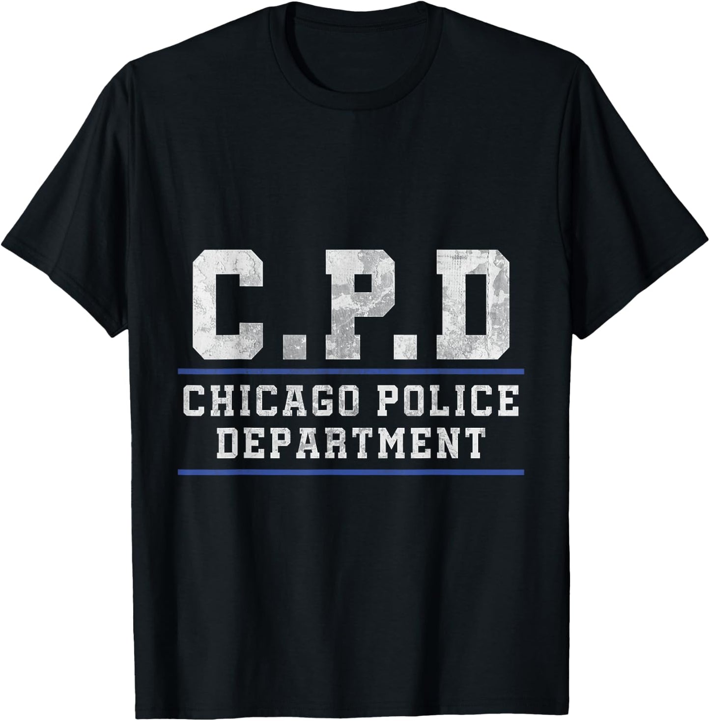 Chicago Police Officer Thin Blue Line T-Shirt - T-Shirt | Black