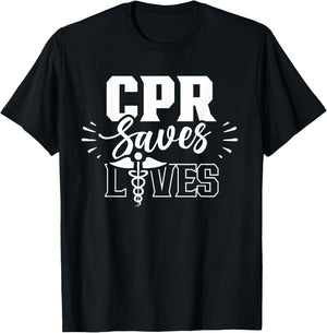 Cpr Saves Lives Ems Emergency Medical Responder Emr Emt T-Shirt - T-Shirt | Black