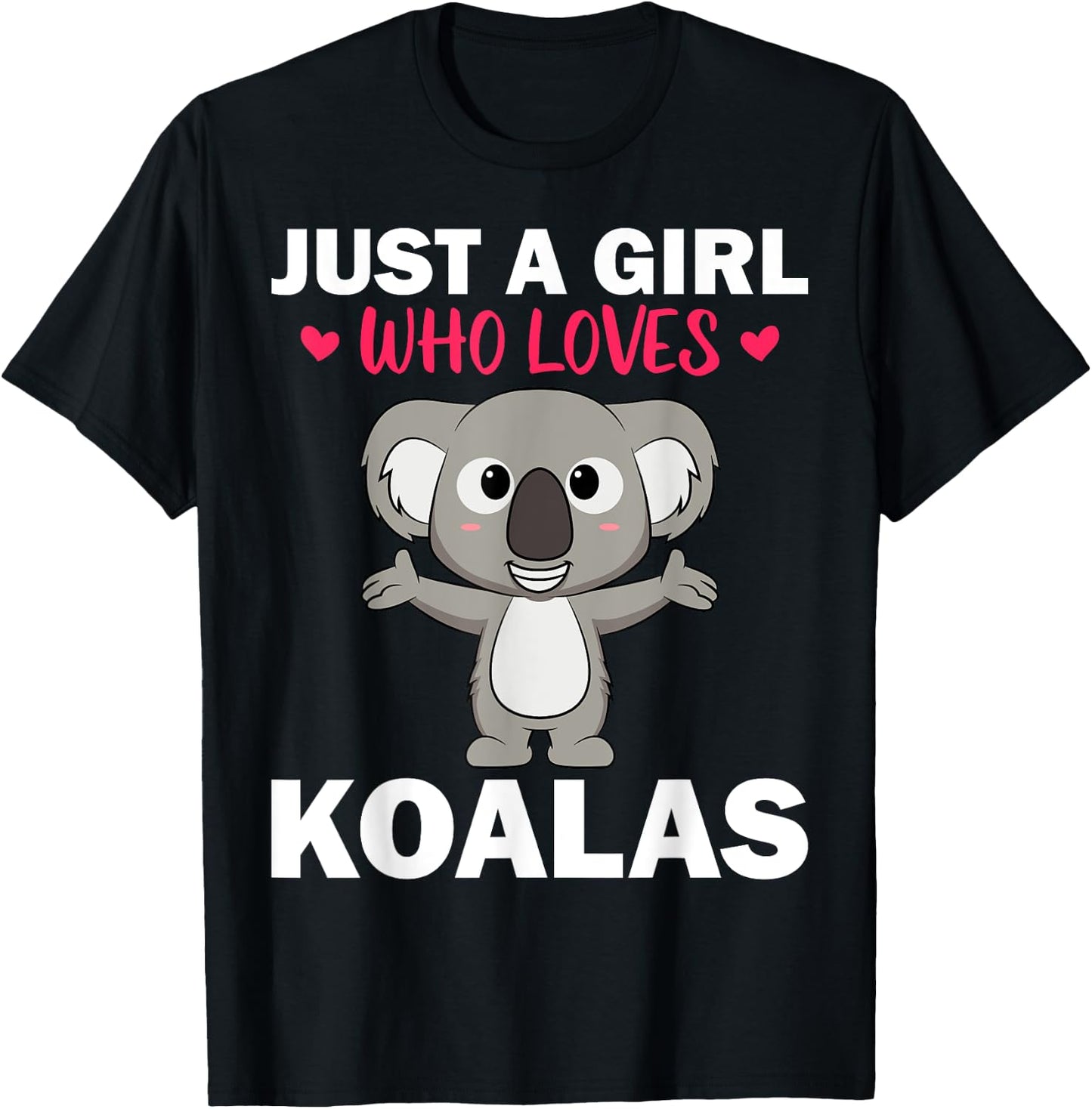 Cute Koala Bear Art Girls Koala Animal Clothing T-Shirt - T-Shirt | Black