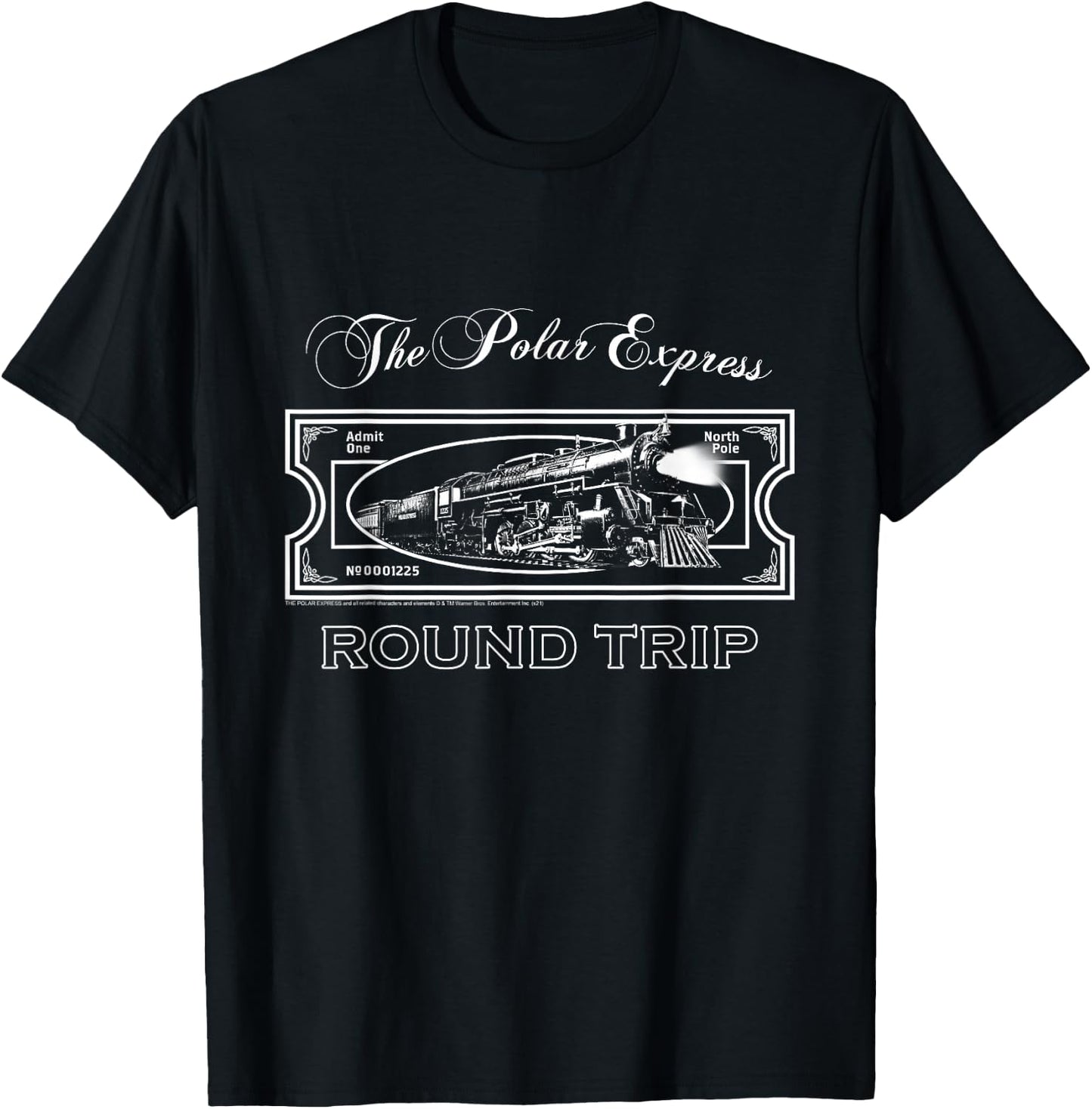 Polar Express , -Adults, Blue, Small T-Shirt - T-Shirt | Black