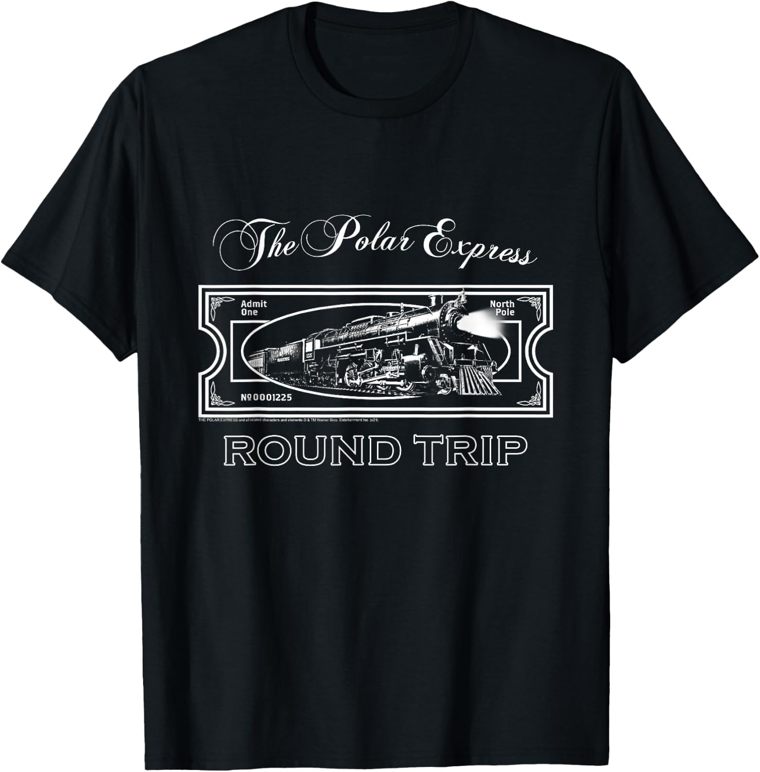 Polar Express , -Adults, Blue, Small T-Shirt - T-Shirt | Black