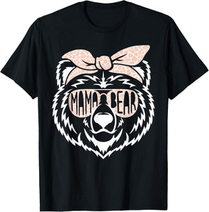 Mama Bear Face Sunglasses Mother Mom Mommy Mother's Day T-Shirt - T-Shirt | Black
