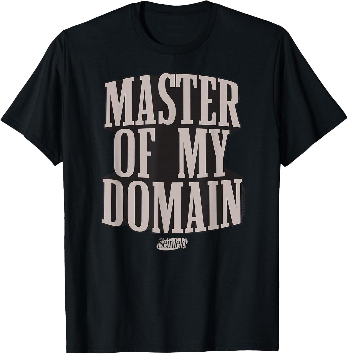 Seinfeld Master of My Domain Block Type Funny 90's TV Show T-Shirt - T-Shirt | Black