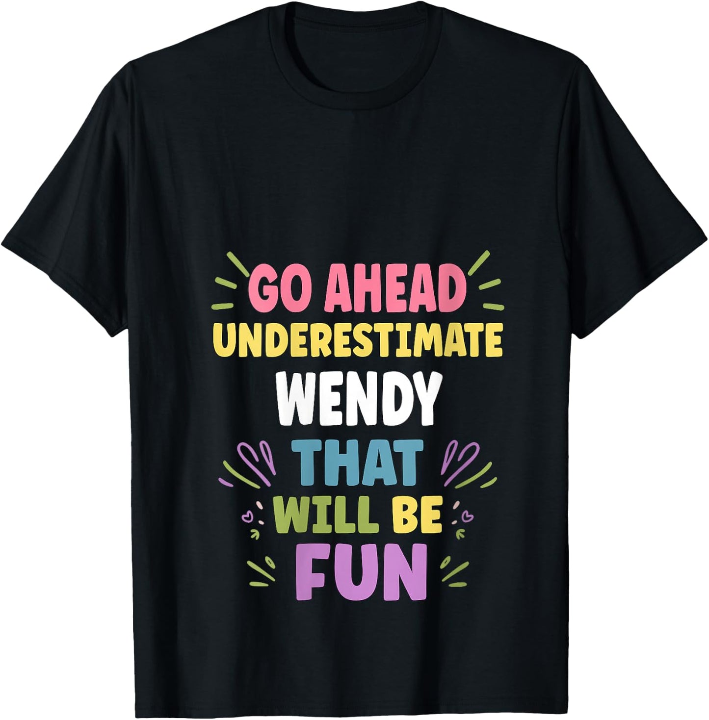 Women's Wendy Personalized Women's Gift Custom Wendy V-Neck T-Shirt - T-Shirt | Black