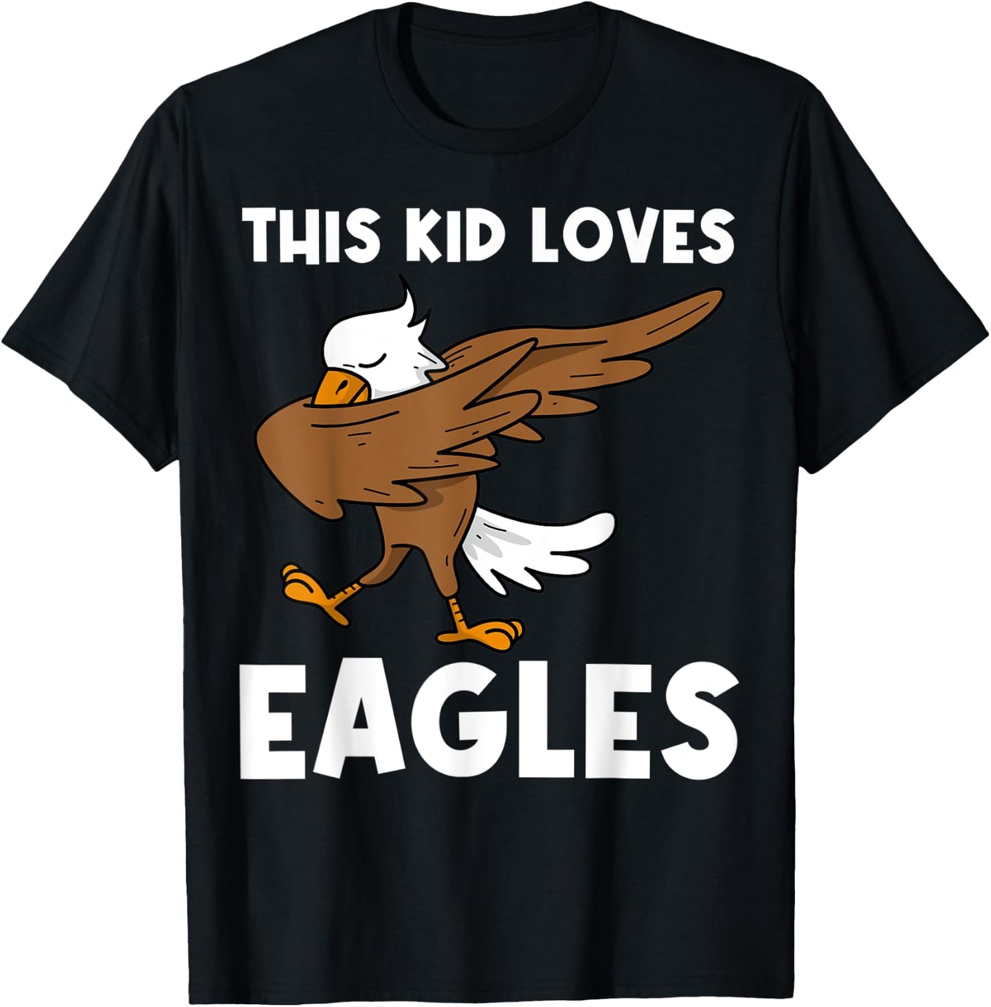 Cool Eagle Kids Boys Dabbing Bald Flying Animal T-Shirt - T-Shirt | Black