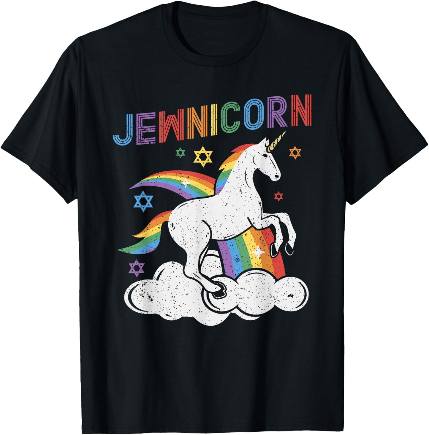 Jewnicorn Funny Jewish Unicorn Chanukah Girls Hanukkah Women T-Shirt - T-Shirt | Black
