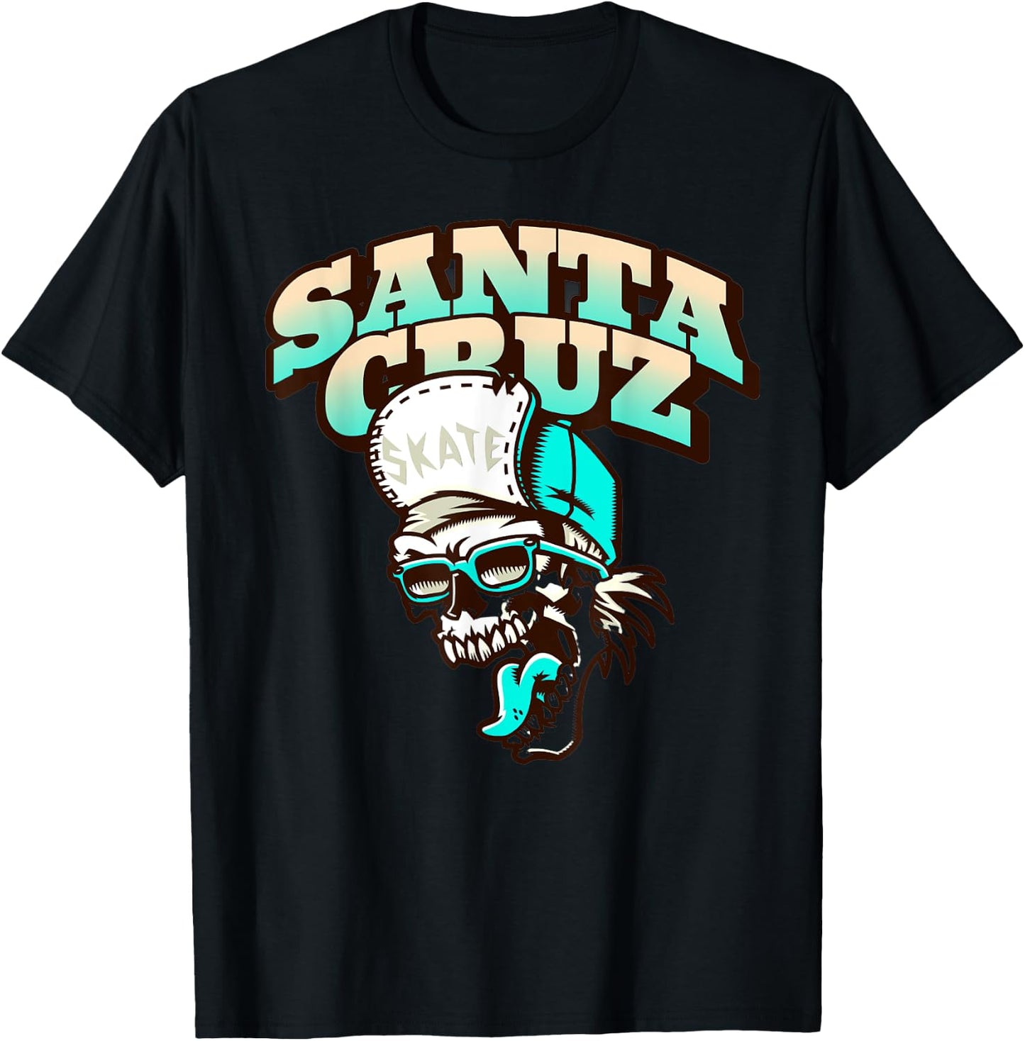Classic California Skater Santa Cruz T-Shirt - T-Shirt | Black