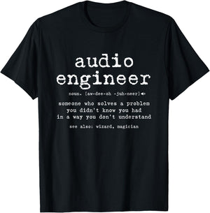Funny Audio Engineer Definition Sound Technician Engineer T-Shirt - T-Shirt | Black