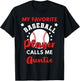 My Favorite Baseball Player Calls Me Auntie Baseball Aunt T-Shirt - T-Shirt | Black
