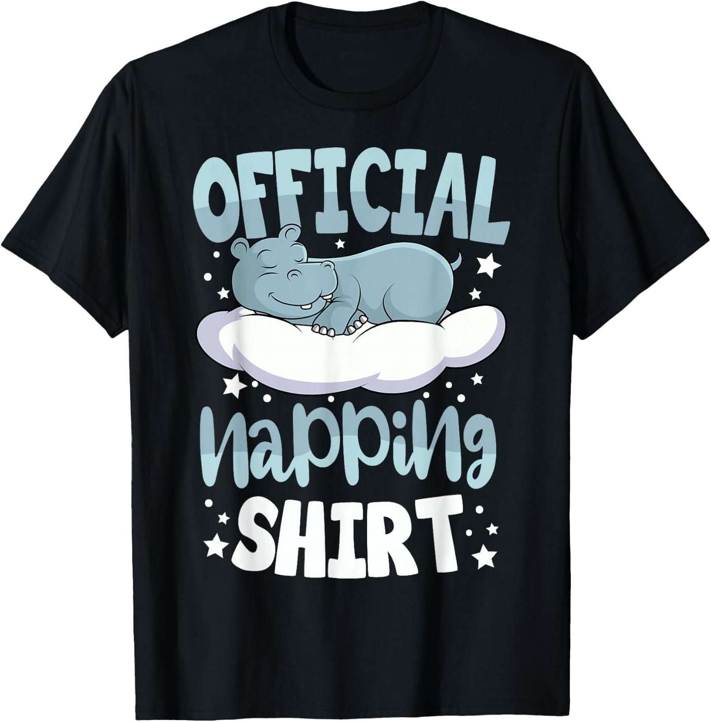 Sleeping Hippo Pyjamas Hippopotamus Lover Official Napping T-Shirt - T-Shirt | Black