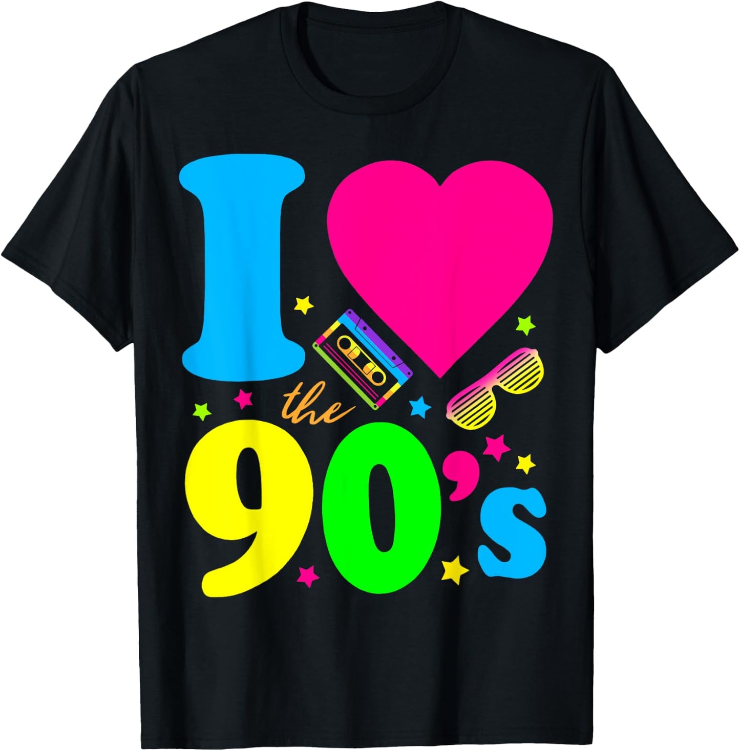 1990's 90s Shirt I Heart the Nineties T-Shirt - T-Shirt | Black
