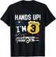 Kids 3rd Birthday Policeman Boy Three Year Old Police Officer T-Shirt - T-Shirt | Black