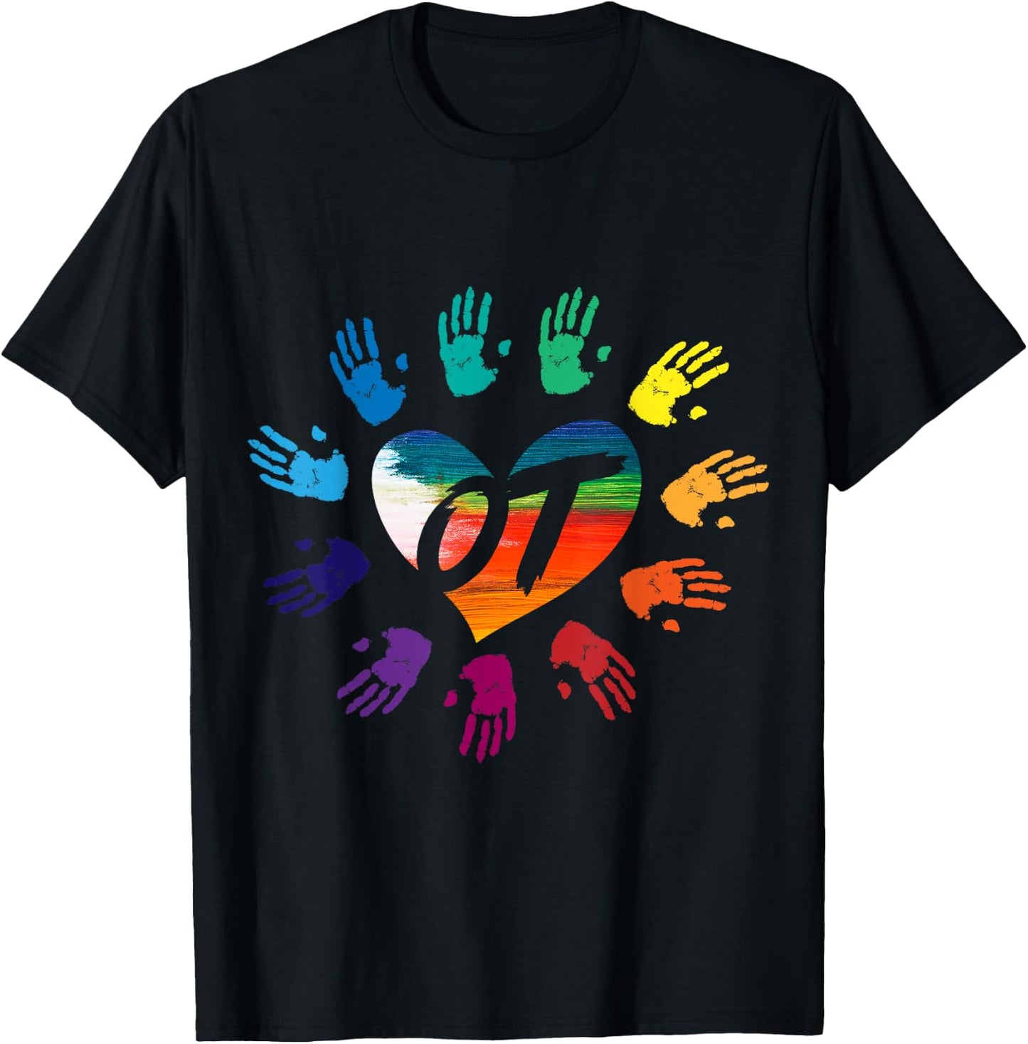 Cute Meaningful OT Hands T Shirt Occupational Therapy Gift T-Shirt - T-Shirt | Black