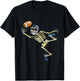 American Football Skeleton Halloween Men Boys Football Fan T-Shirt - T-Shirt | Black