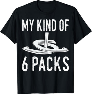 My Kind Of 6 Packs Horseshoe Pitching Horse Lover Ferrier T-Shirt - T-Shirt | Black