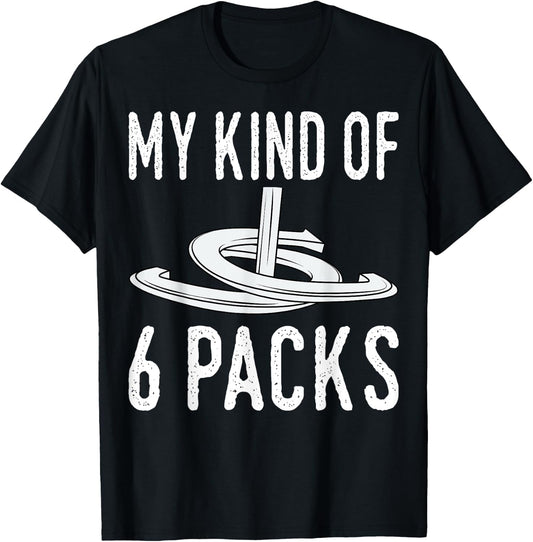 My Kind Of 6 Packs Horseshoe Pitching Horse Lover Ferrier T-Shirt - T-Shirt | Black