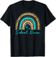 Rainbow Leopard School Nurse Seniors Work Back To School T-Shirt - T-Shirt | Black