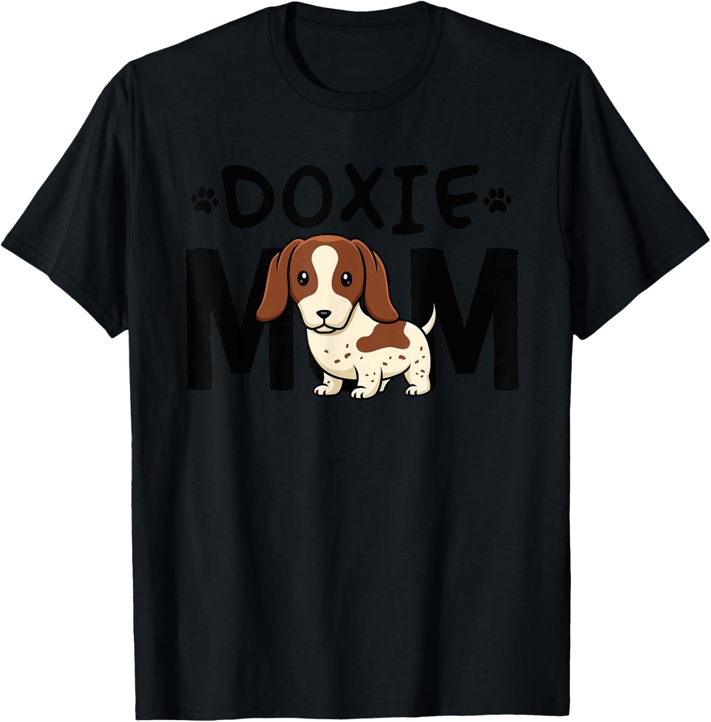 Piebald Dachshund Mom Shirt Doxie Mama Dog Lover T-Shirt - T-Shirt | Black