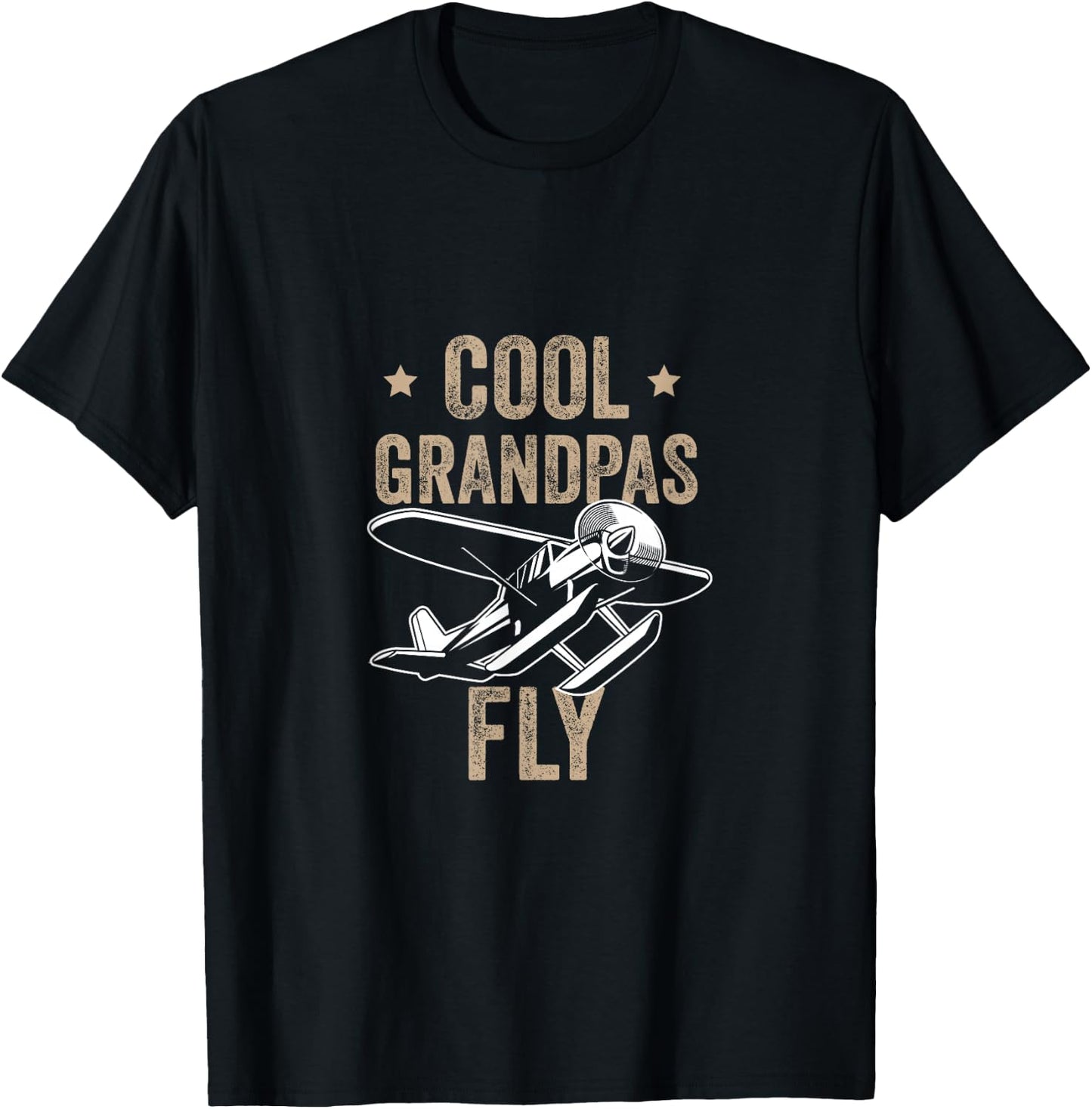 Cool Grandpas Fly Seaplane Gift Pilot Airplane T-Shirt - T-Shirt | Black