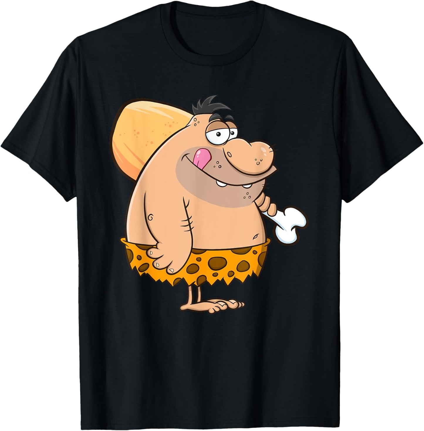 Funny Caveman Graphic Gift Adult Men Women Kids Boys Girls T-Shirt - T-Shirt | Black