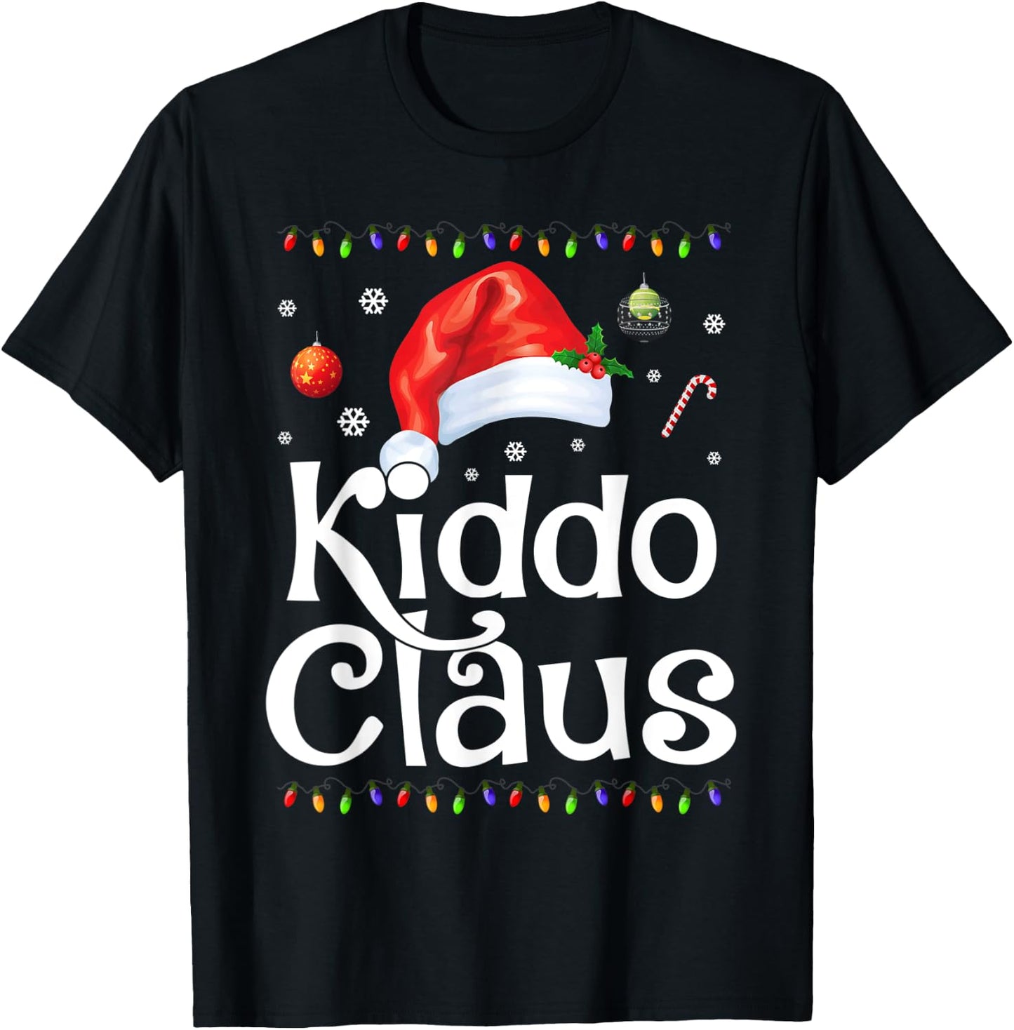 Funny Kiddo Claus Christmas Pajamas Santa Gift T-Shirt - T-Shirt | Black