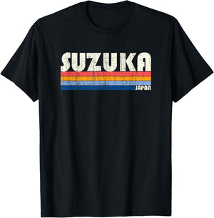Retro Vintage 70s 80s Style Suzuka, Japan T-Shirt - T-Shirt | Black