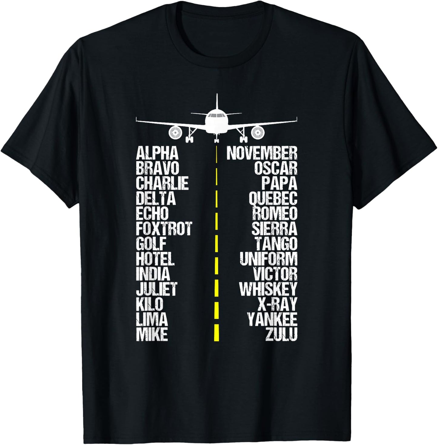 Aviation Phonetic Alphabet Code Pilot Airplane Aircraft T-Shirt - T-Shirt | Black