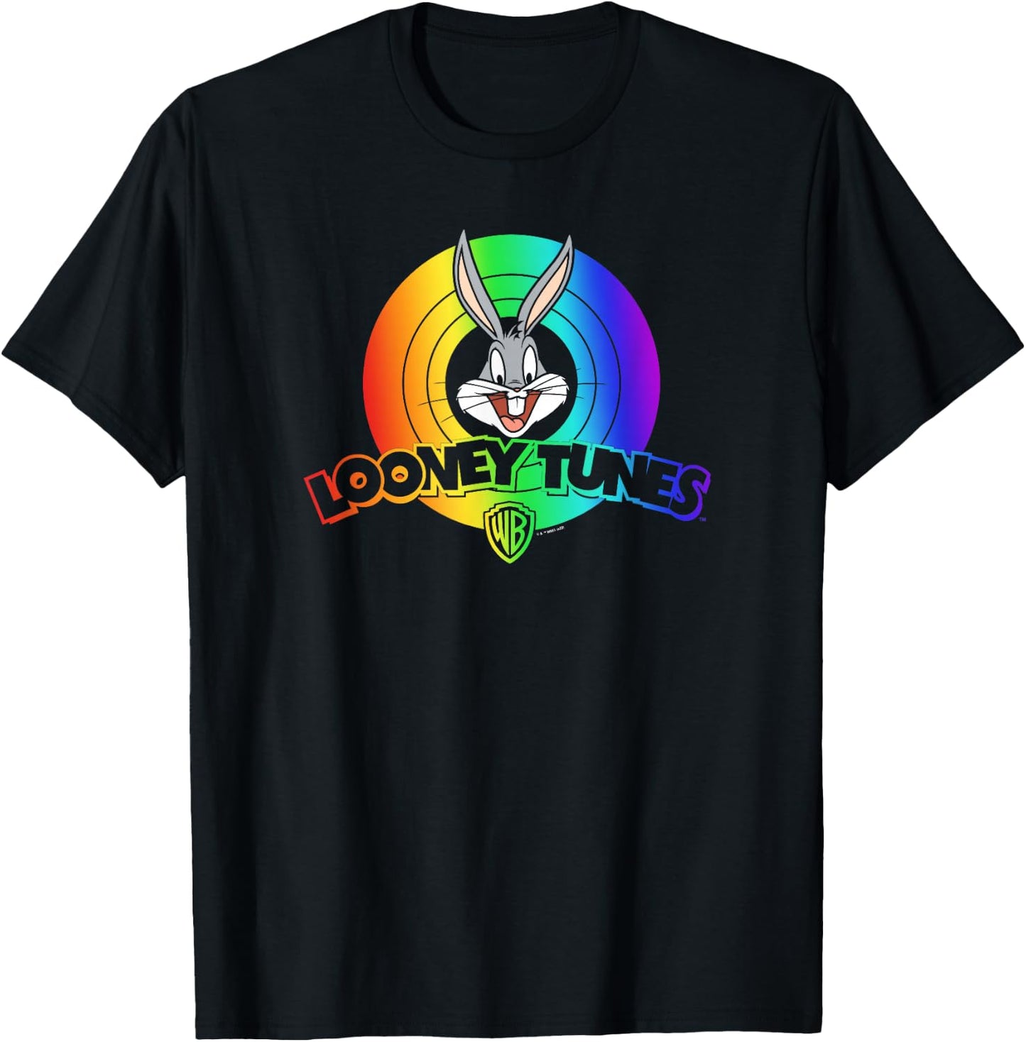 Looney Tunes Bugs Bunny Rainbow Logo T-Shirt - T-Shirt | Black