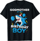 Godmother of The Birthday Boy Shark Ocean Matching Family T-Shirt - T-Shirt | Black