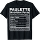 Paulette Nutrition Facts Paulette Name Birthday Shirt T-Shirt - T-Shirt | Black