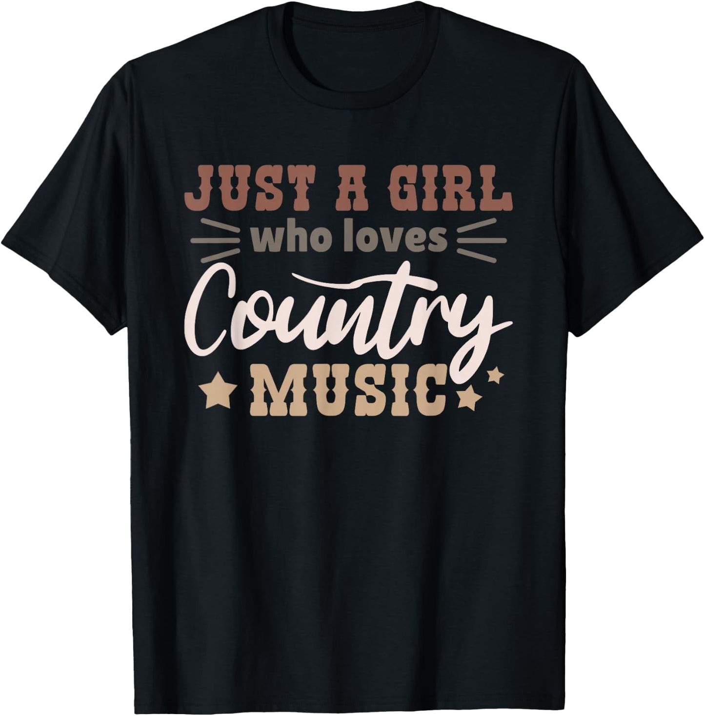 Just a girl who loves country music T-Shirt - T-Shirt | Black