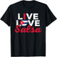 Funny Cuba Salsa Lover Graphic Women Girls Cuban Salsa Dance T-Shirt - T-Shirt | Black