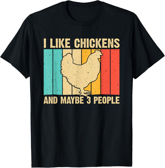 Funny Chicken Design Chicken Lover Men Women Farmers Life T-Shirt - T-Shirt | Black