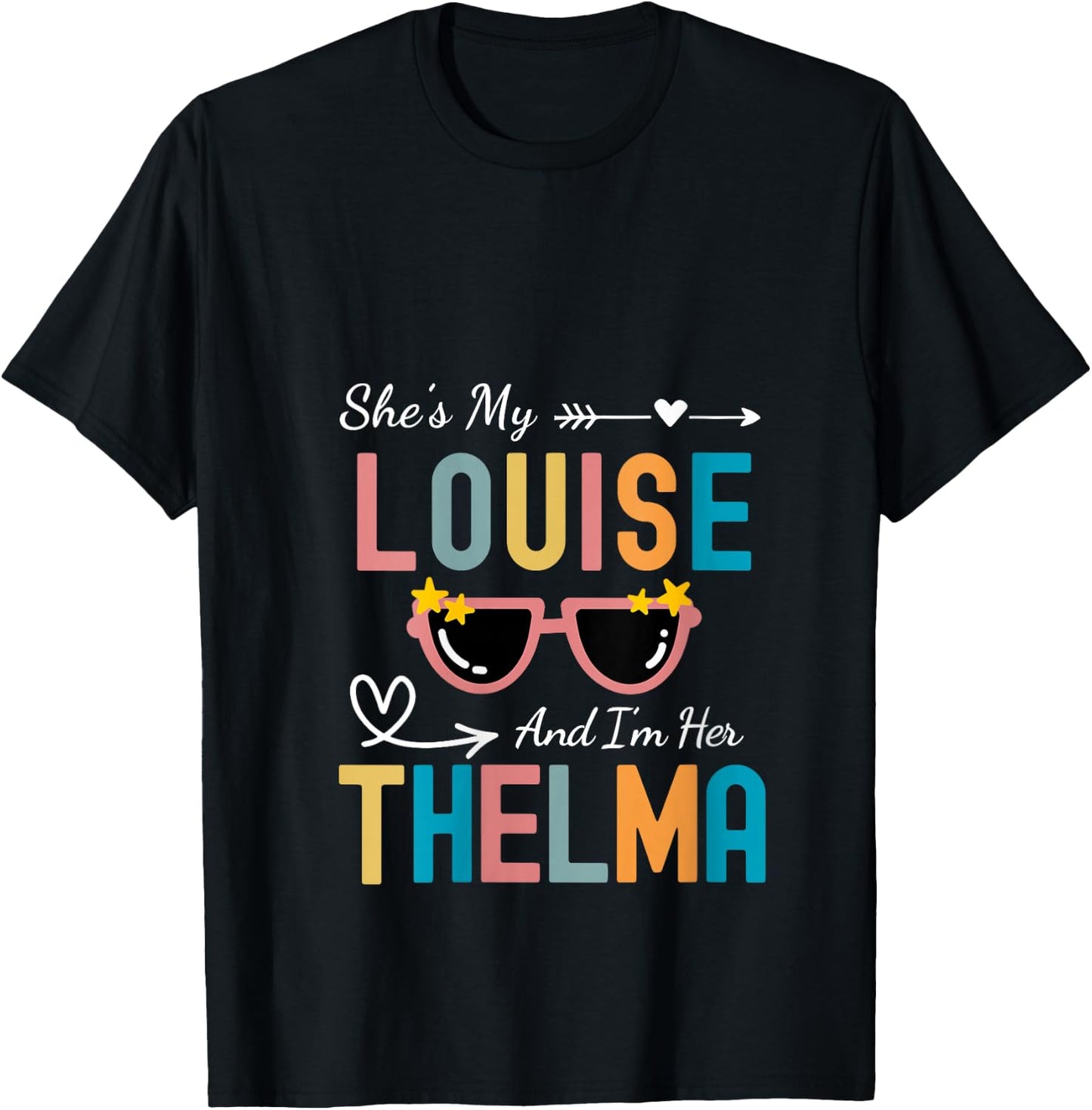 Every Thelma Needs A Louise Retro Women Best Friends V-Neck T-Shirt - T-Shirt | Black