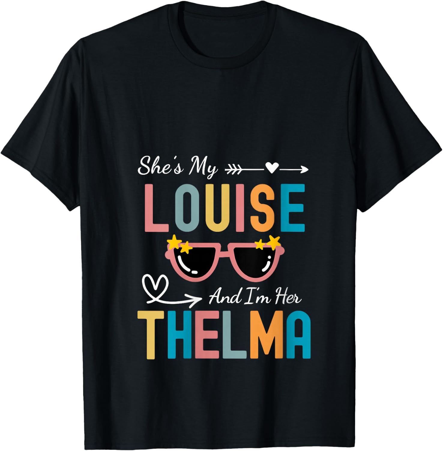 Every Thelma Needs A Louise Retro Women Best Friends V-Neck T-Shirt - T-Shirt | Black