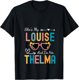 Every Thelma Needs A Louise Retro Women Best Friends V-Neck T-Shirt - T-Shirt | Black