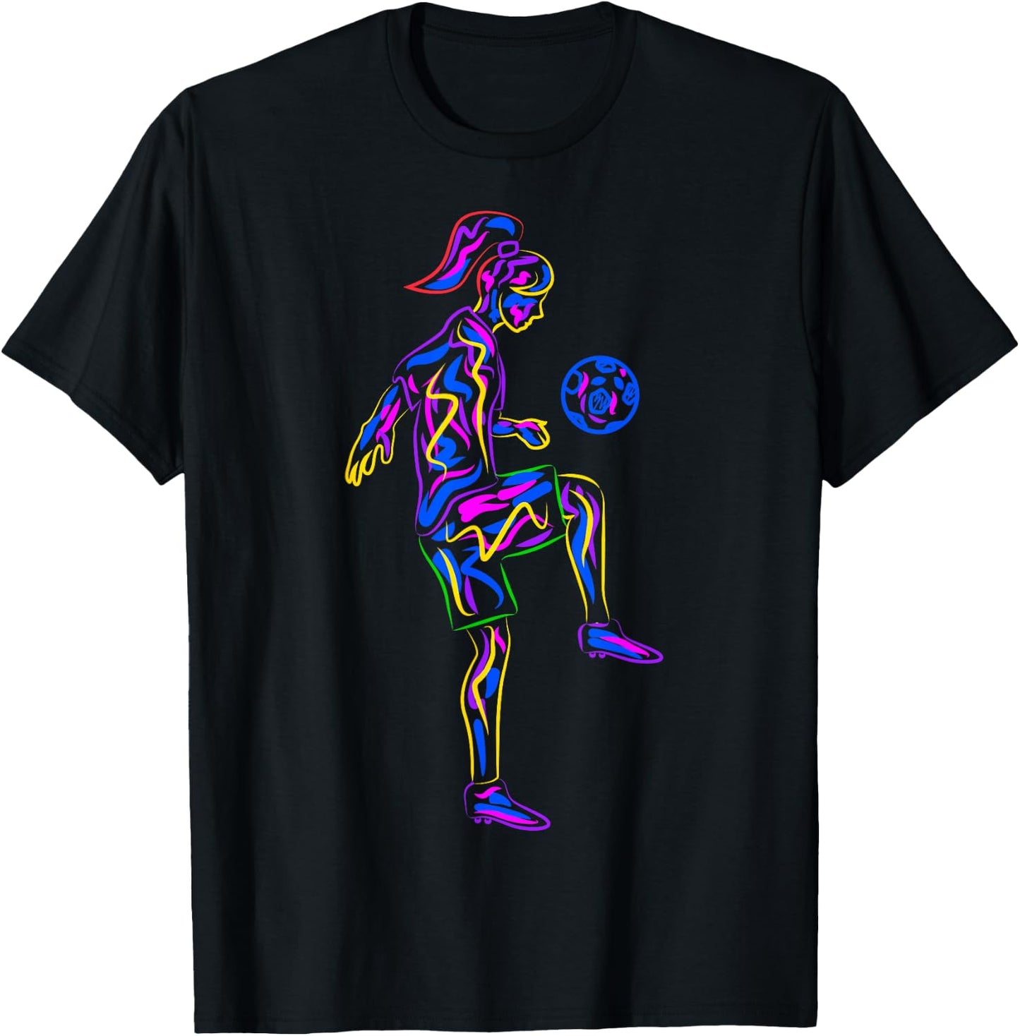 Soccer Girl Youth Women Players T-Shirt - T-Shirt | Black