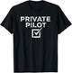 Cloud Surfing Apparel Men's Black Humorous Private Pilot Check T-Shirt - T-Shirt | Black