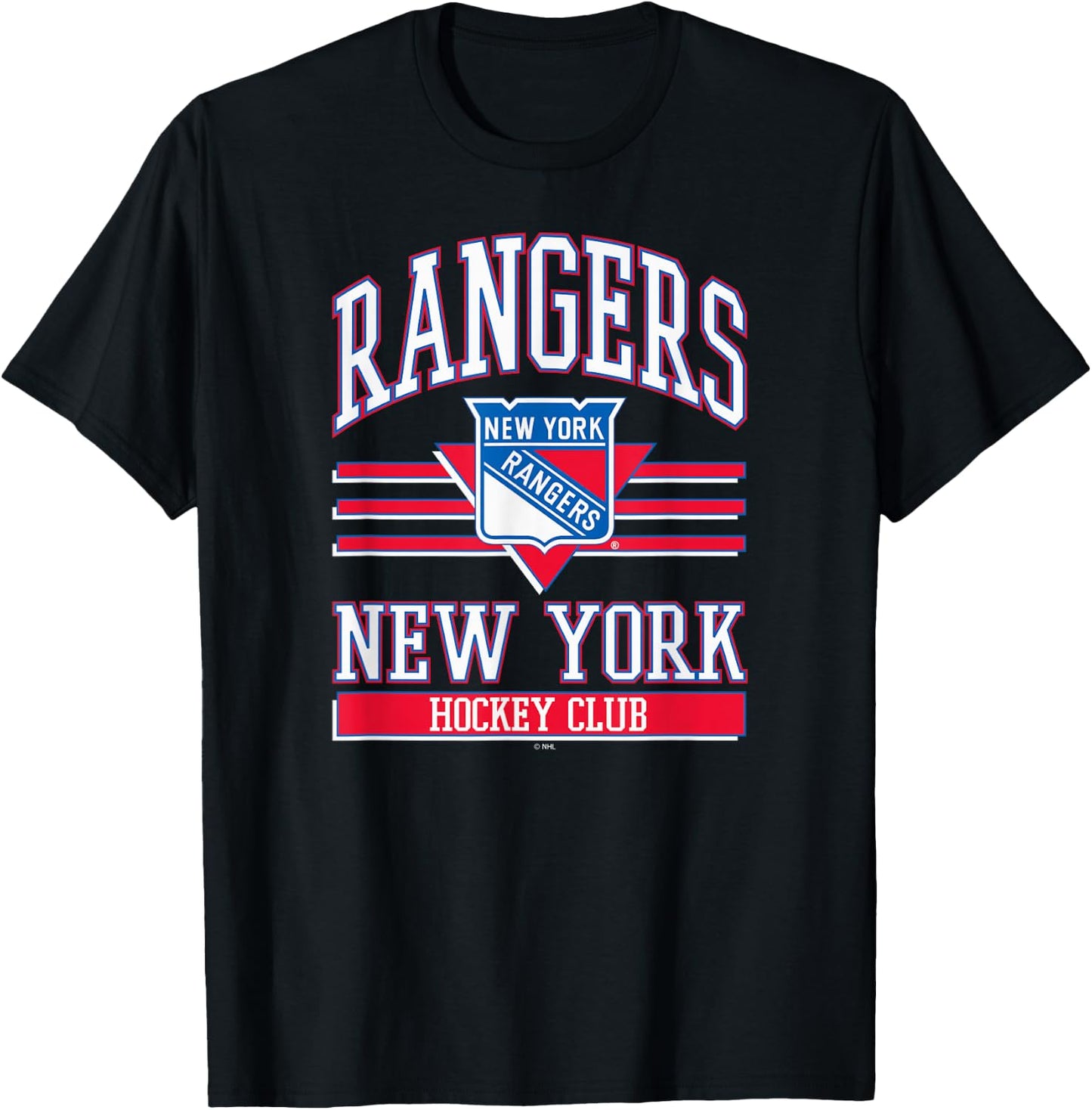 New York Rangers Hockey Club Black Officially Licensed T-Shirt - T-Shirt | Black
