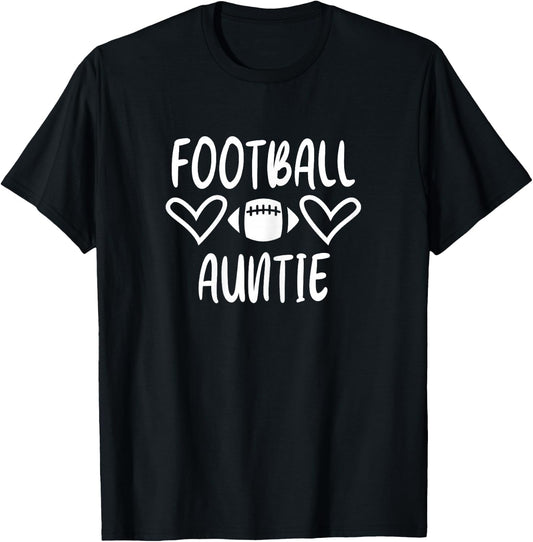 Cute Football Auntie Favorite Player Cheer Section T-Shirt - T-Shirt | Black